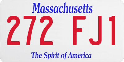 MA license plate 272FJ1