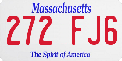 MA license plate 272FJ6