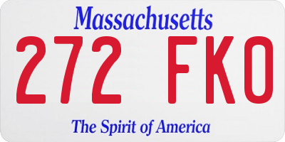 MA license plate 272FK0