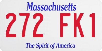 MA license plate 272FK1