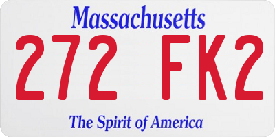 MA license plate 272FK2