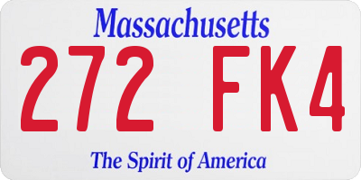 MA license plate 272FK4
