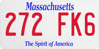 MA license plate 272FK6