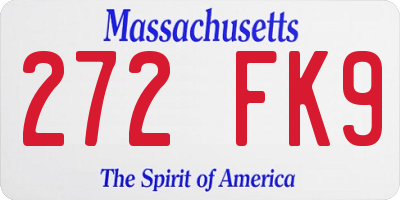 MA license plate 272FK9