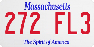 MA license plate 272FL3