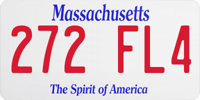 MA license plate 272FL4