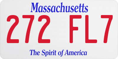 MA license plate 272FL7