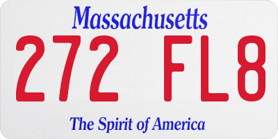 MA license plate 272FL8