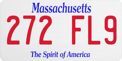 MA license plate 272FL9