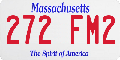 MA license plate 272FM2