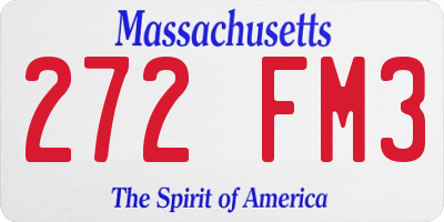 MA license plate 272FM3