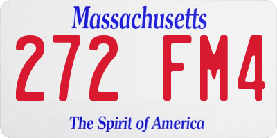MA license plate 272FM4