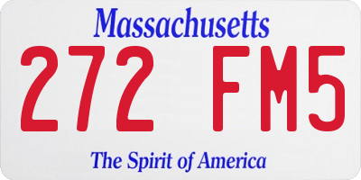 MA license plate 272FM5