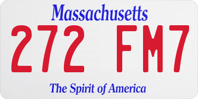 MA license plate 272FM7