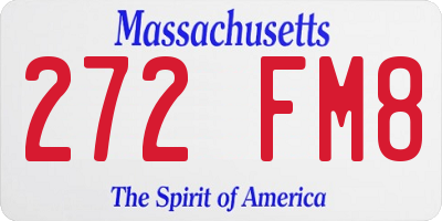MA license plate 272FM8
