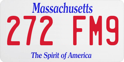 MA license plate 272FM9