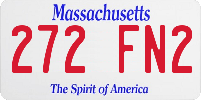 MA license plate 272FN2