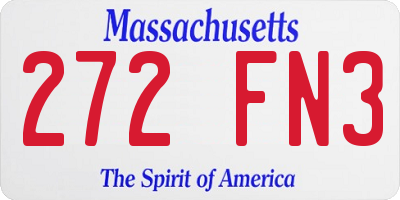 MA license plate 272FN3