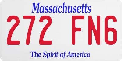 MA license plate 272FN6