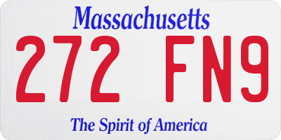 MA license plate 272FN9
