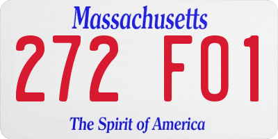 MA license plate 272FO1