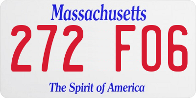 MA license plate 272FO6