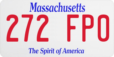 MA license plate 272FP0