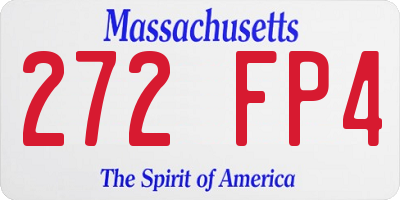 MA license plate 272FP4