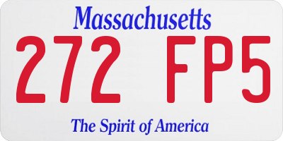 MA license plate 272FP5