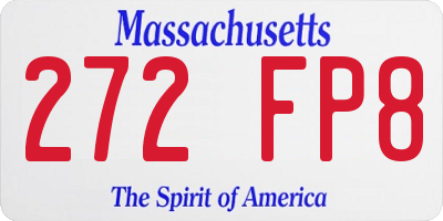 MA license plate 272FP8