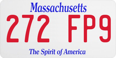 MA license plate 272FP9