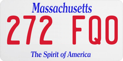 MA license plate 272FQ0