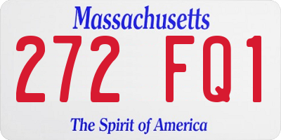 MA license plate 272FQ1