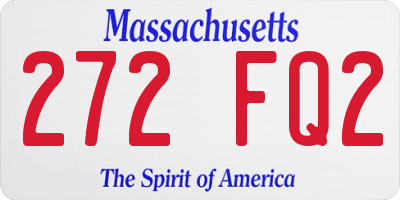MA license plate 272FQ2