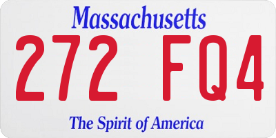 MA license plate 272FQ4