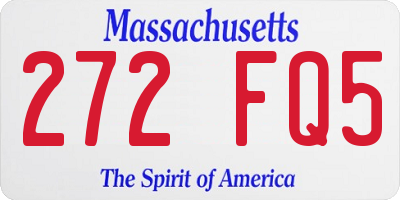MA license plate 272FQ5