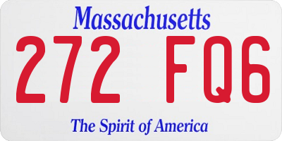 MA license plate 272FQ6