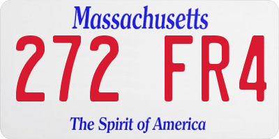 MA license plate 272FR4