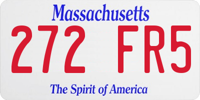MA license plate 272FR5