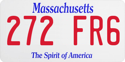 MA license plate 272FR6