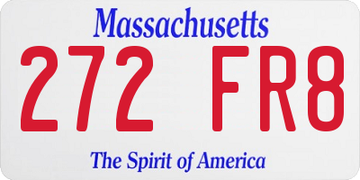 MA license plate 272FR8