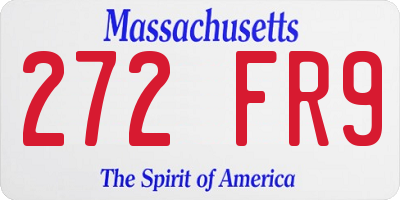 MA license plate 272FR9