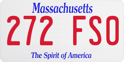 MA license plate 272FS0