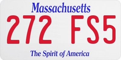 MA license plate 272FS5