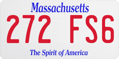 MA license plate 272FS6