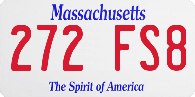 MA license plate 272FS8