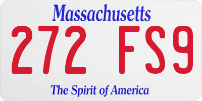 MA license plate 272FS9