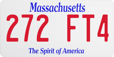 MA license plate 272FT4