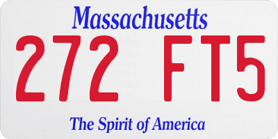 MA license plate 272FT5