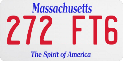 MA license plate 272FT6